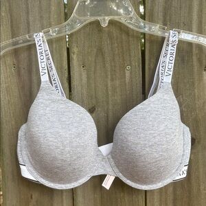 Victoria's Secret Heather Gray Bra with Logo Straps